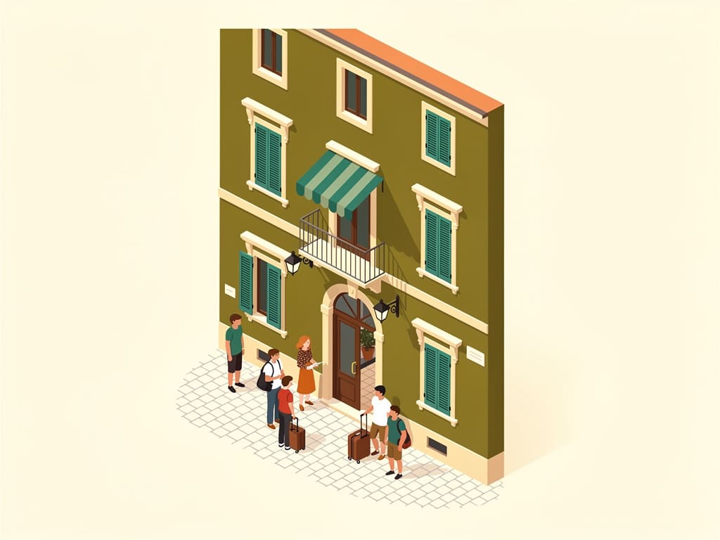 Hotel 3 stelle in una piazza storica italiana